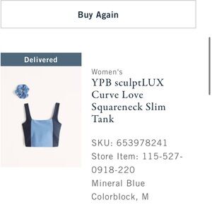 Abercrombie YPB square neck cropped tank top size Medium. EUC